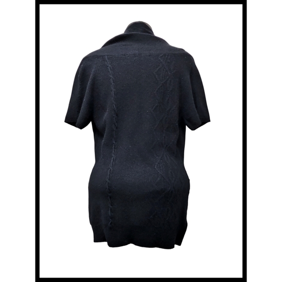 Anthropologie Sleeping On Snow Twist Front Shaw Collar Sweater Black Large - Picture 4 of 9